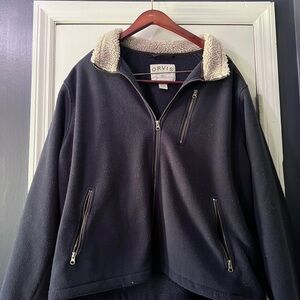 Orvis Cream and Blue Lightweight Fleece Jacket